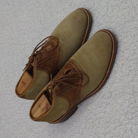 Martin Dingman Tan/Brown Suede Saddle Shoes 10 M - Picture 5 of 14